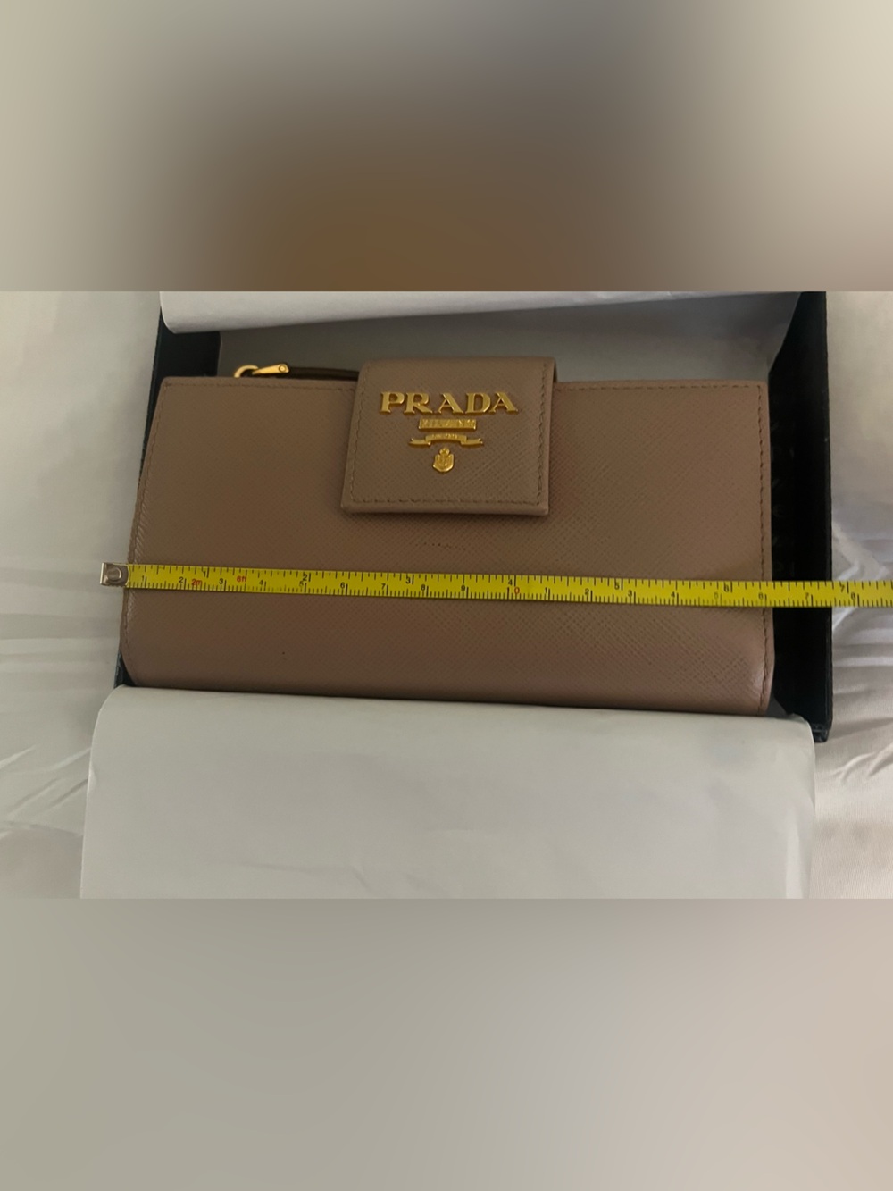 Prada Saffiano Leather Wallet - Beige - Picture 11 of 12